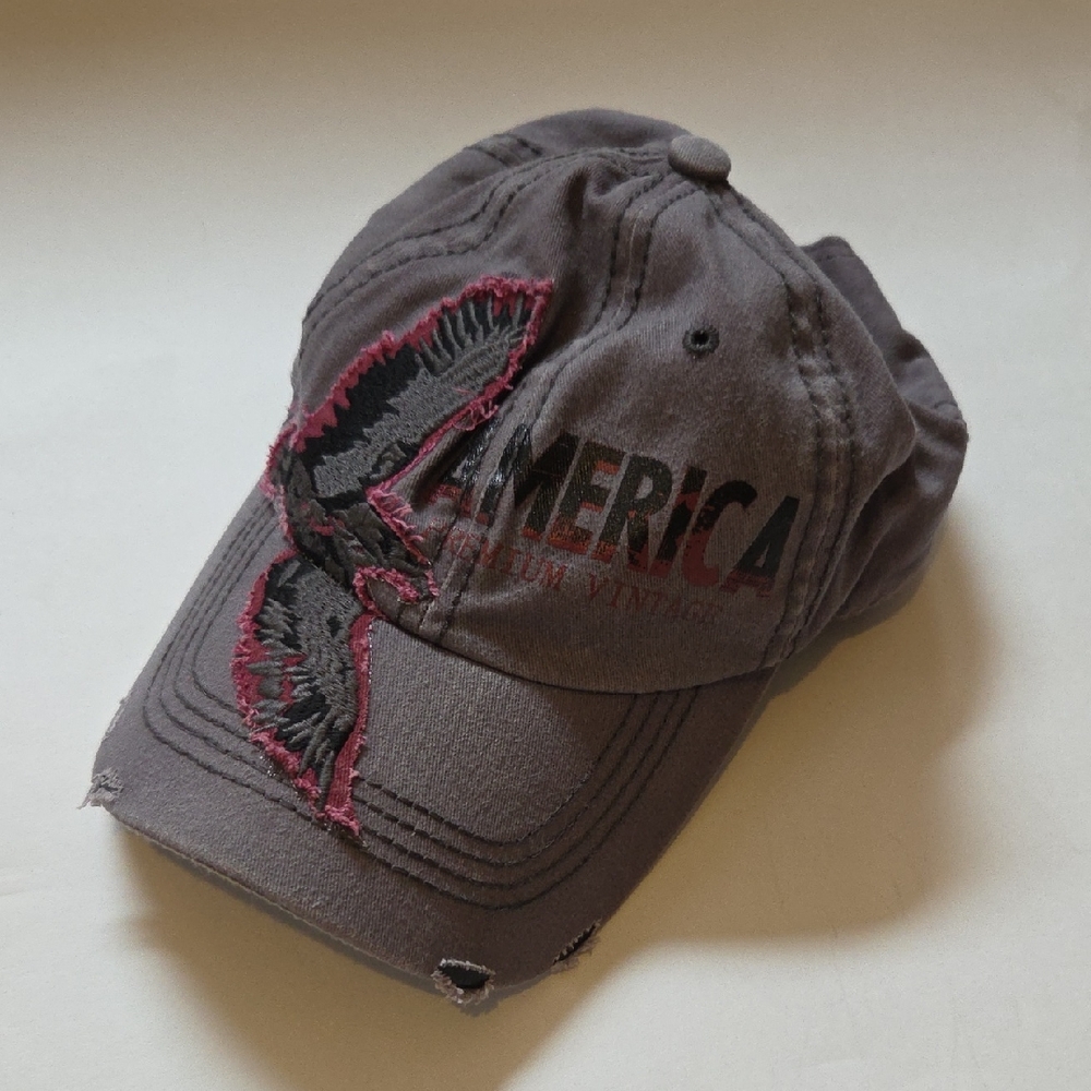 🧡$5 Bundle AMERICAN EAGLE Outfitters Charcoal Cap with Eagle Design